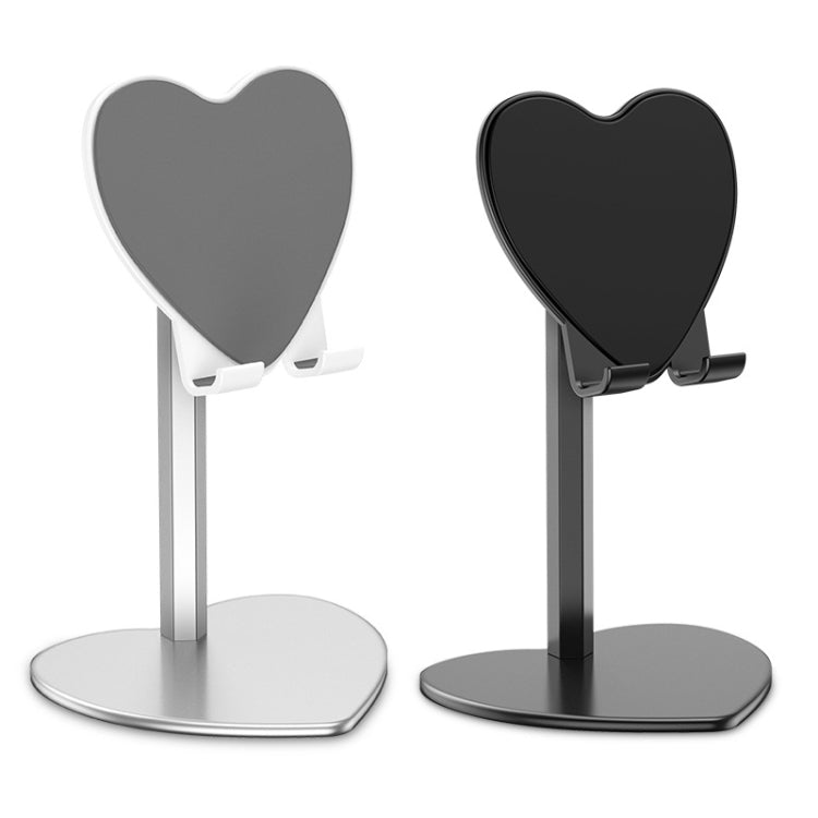 2 PCS Heart-Shaped Lazy Desktop Phone Holder Tablet Phone Universal Metal Retractable Holder