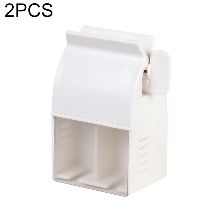 2 PCS Toothpaste Squeezer Multifunctional Toothbrush Rack Wall-Mounted Bathroom Perforation-Free Storage Rack
