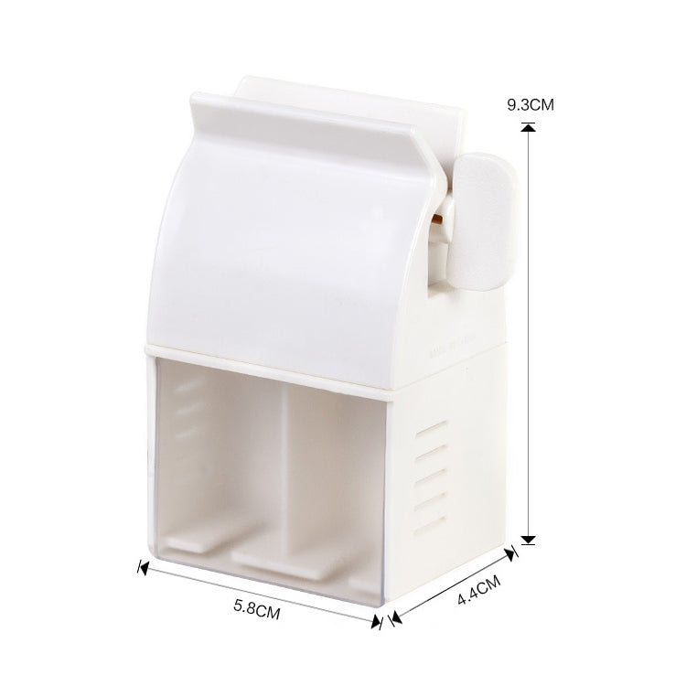 2 PCS Toothpaste Squeezer Multifunctional Toothbrush Rack Wall-Mounted Bathroom Perforation-Free Storage Rack