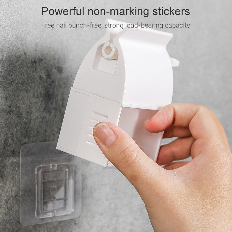 2 PCS Toothpaste Squeezer Multifunctional Toothbrush Rack Wall-Mounted Bathroom Perforation-Free Storage Rack