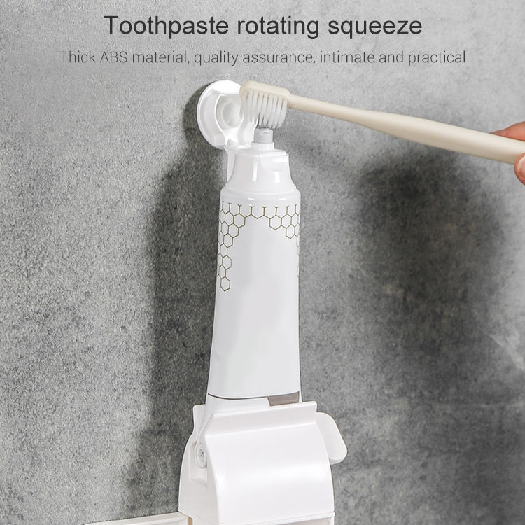 2 PCS Toothpaste Squeezer Multifunctional Toothbrush Rack Wall-Mounted Bathroom Perforation-Free Storage Rack