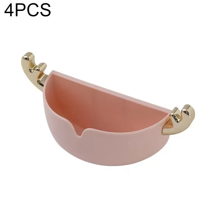 4 PCS Cartoon Animal Cute Deer Soap Holder Seamless Wall-Mounted Bathroom Storage Box