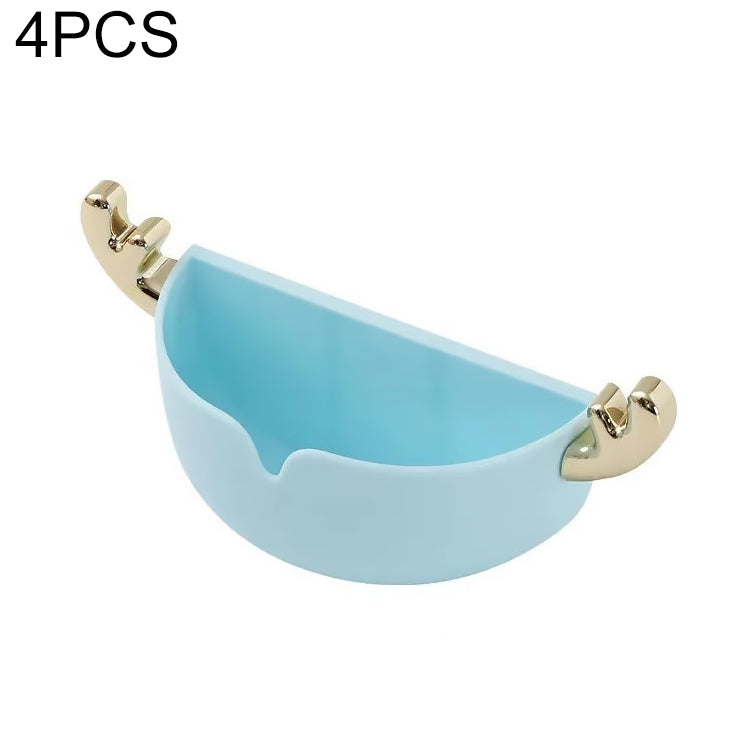 4 PCS Cartoon Animal Cute Deer Soap Holder Seamless Wall-Mounted Bathroom Storage Box