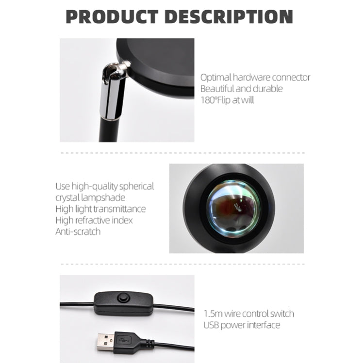 6W COB RGB UFO Colorful Sunset Light Rainbow Projection Light Photography Fill Light