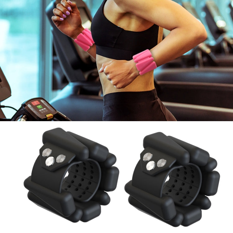 1 Pair Yoga Fitness Detachable Weight-Bearing Bracelets Sports Weight-Bearing Silicone Wrist Bands, Specification:  900G (Black)