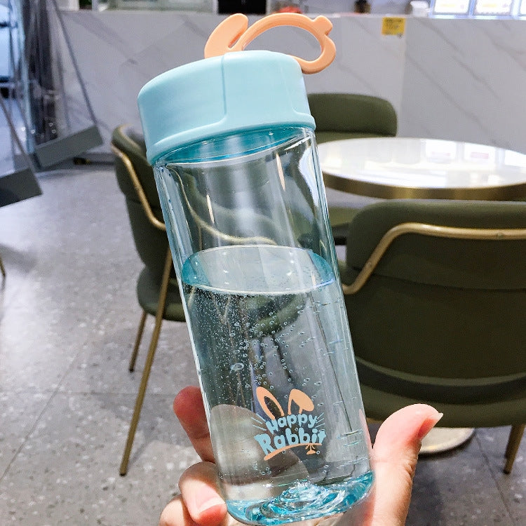 2 PCS Cute Rabbit Cup Portable Plastic Cup With Handle
