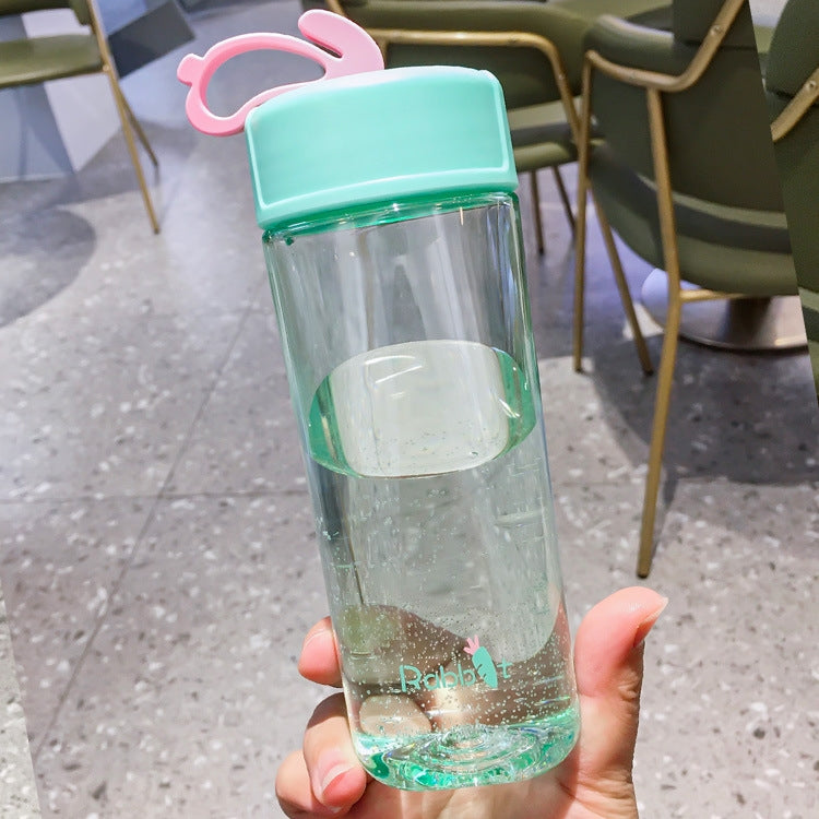 2 PCS Cute Rabbit Cup Portable Plastic Cup With Handle