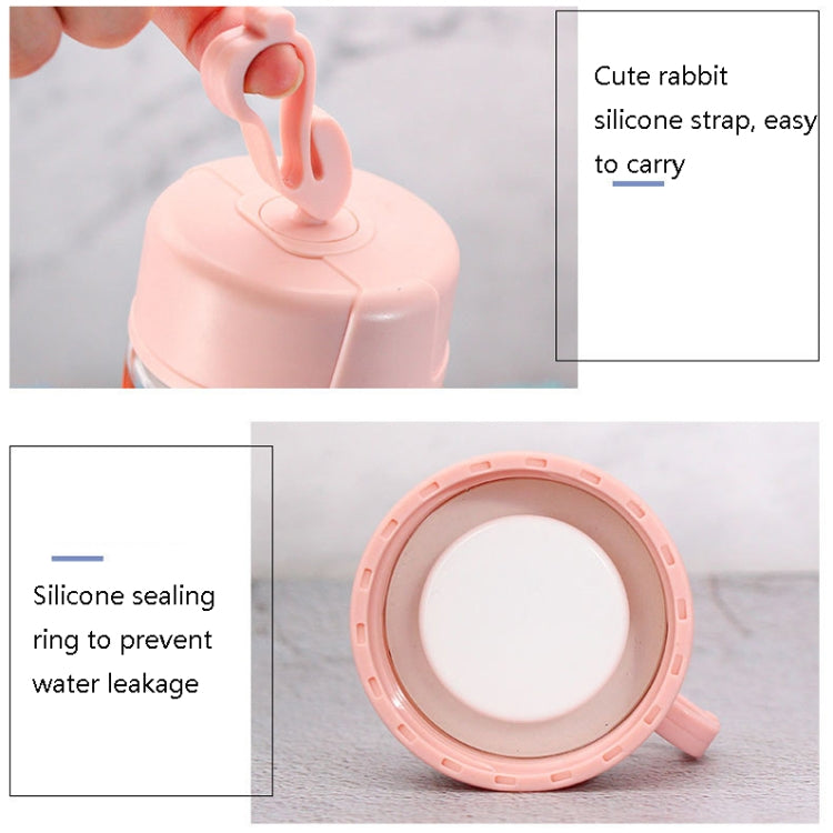 2 PCS Cute Rabbit Cup Portable Plastic Cup With Handle