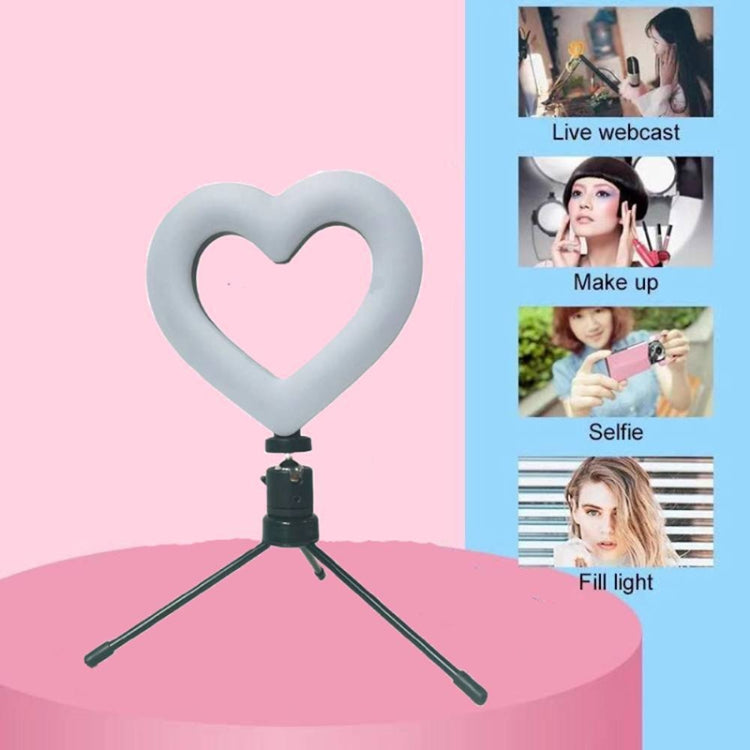 MJ16 Heart-Shaped Mobile Phone Live LED Fill Light, Colour: Two-color