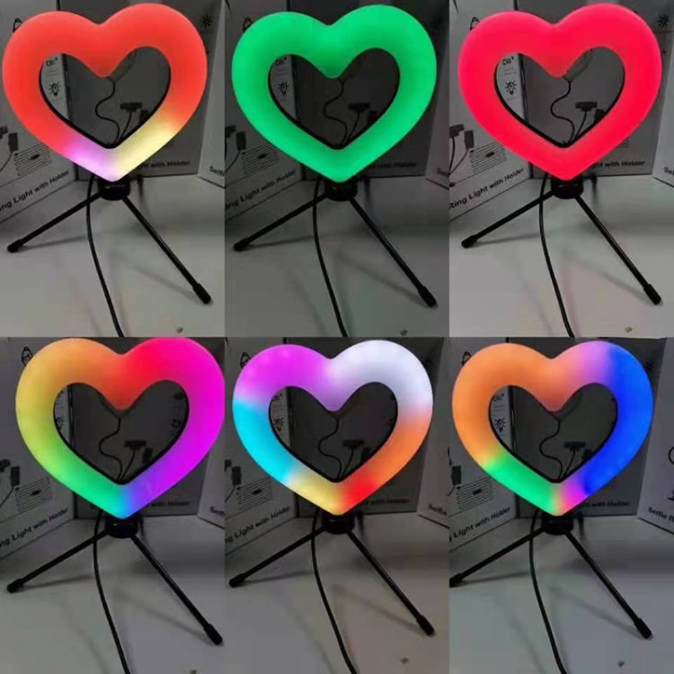 MJ16 Heart-Shaped Mobile Phone Live LED Fill Light, Colour: Two-color