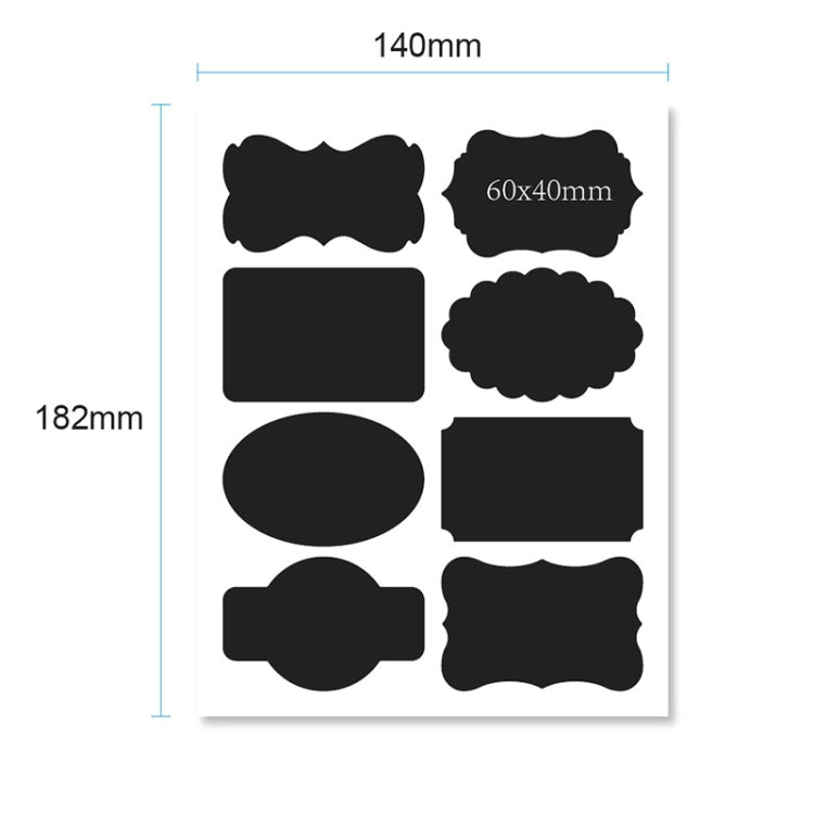 50 Sets Erasable Waterproof Removable Bottle Can PVC Blackboard Sticker 8PCS/Set  140x182mm