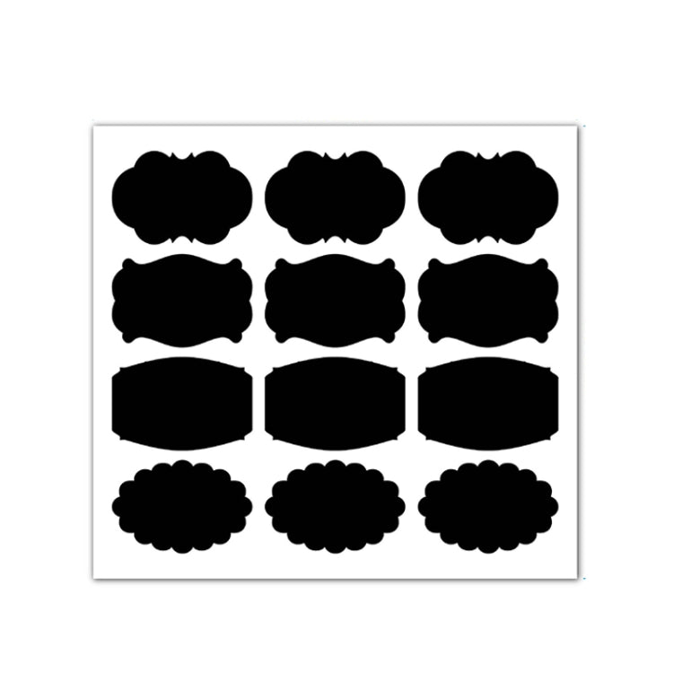 50 Sets Erasable Waterproof Removable Bottle Can PVC Blackboard Sticker 12PCS/Set  155x145mm