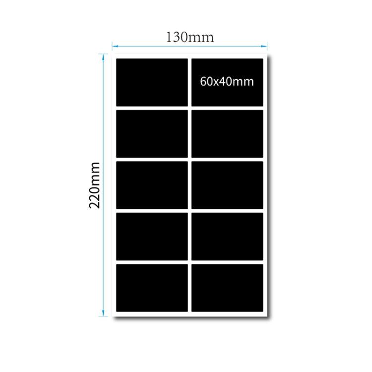 50 Sets Erasable Waterproof Removable Bottle Can PVC Blackboard Sticker 10PCS/Set 130x220mm