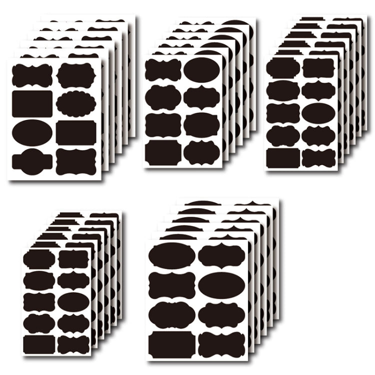 50 Sets Erasable Waterproof Removable Bottle Can PVC Blackboard Sticker 10PCS/Set 130x220mm