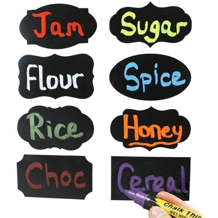 50 Sets Erasable Waterproof Removable Bottle Can PVC Blackboard Sticker 10PCS/Set 130x220mm