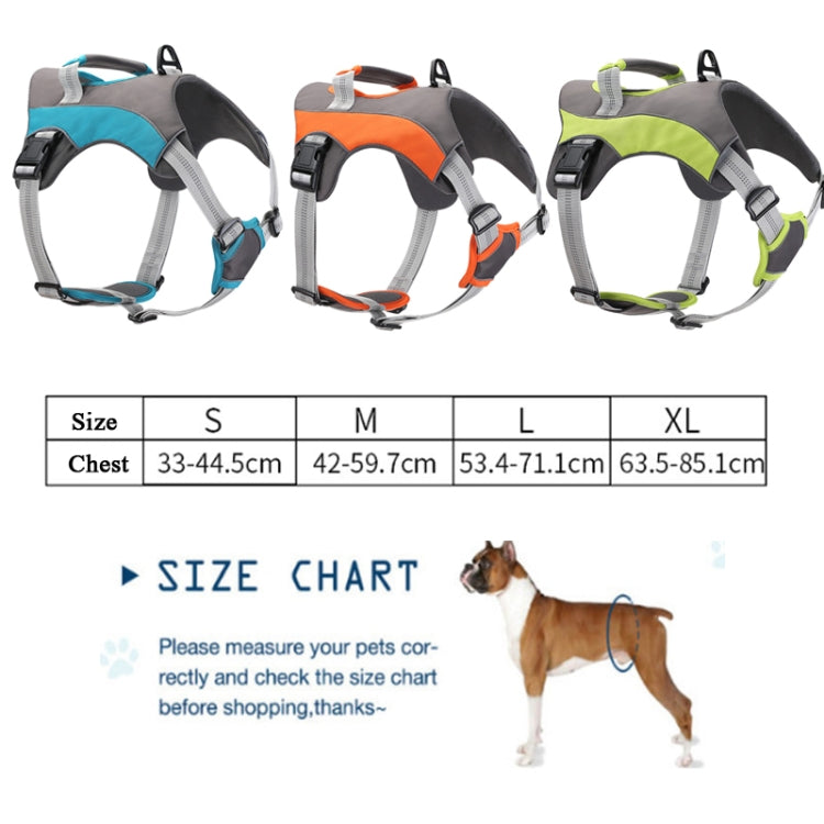 Dog Breast Strap Outdoor Large Dog Special Chest Back Leash, Specifications (length * width): S(Blue)