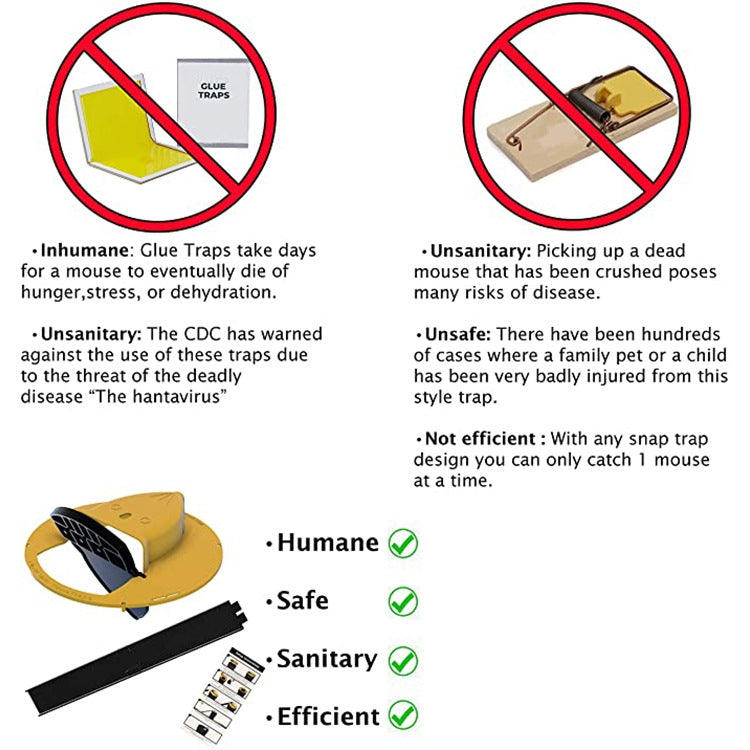 Flip Mouse Trap Automatic Reset Mousetrap Indoor And Outdoor Mousetrap (Random Color Delivery)