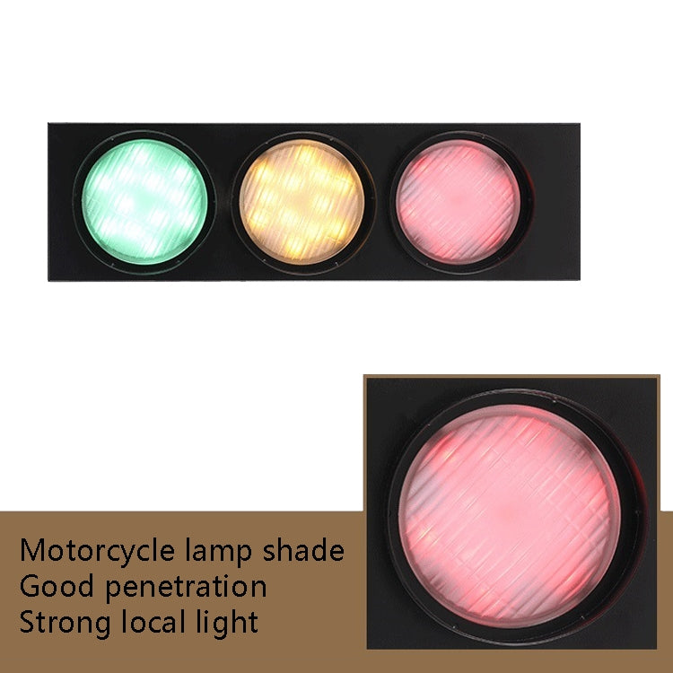 5W x 3 Retro Bar Restaurant Traffic Light Wrought Iron Engineering Glass LED Indoor Signal Wall Light(Red Yellow Green)
