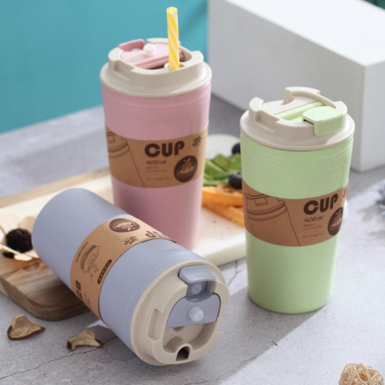 2 PCS Bamboo Fiber Convenient Water Cup Milk Tea Cup(Fresh Green)
