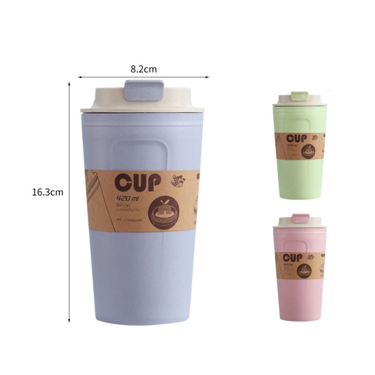 2 PCS Bamboo Fiber Convenient Water Cup Milk Tea Cup(Fresh Green)