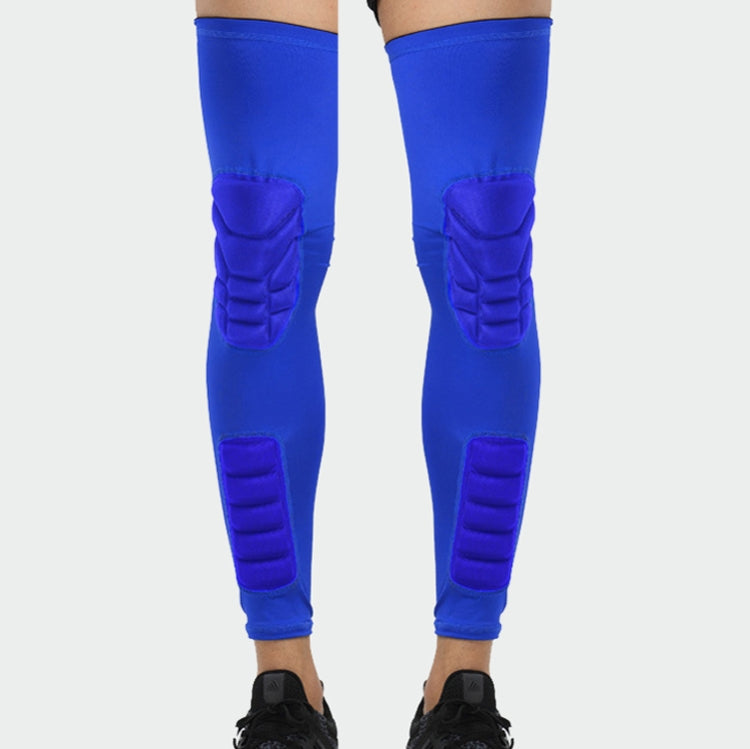 A Pair  Extended Sports Knee Pads Thigh and Calf Cover Outdoor Climbing Football Basketball Riding Protective Gear, Specification: M (Blue)