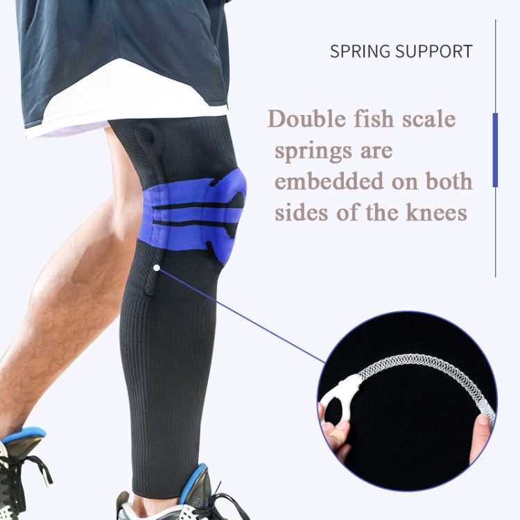 A Pair Sports Knee Pads Long Warm Compression Leggings Basketball Football Mountaineering Running Meniscus Patella Protector, Specification: XL (Orange Red)