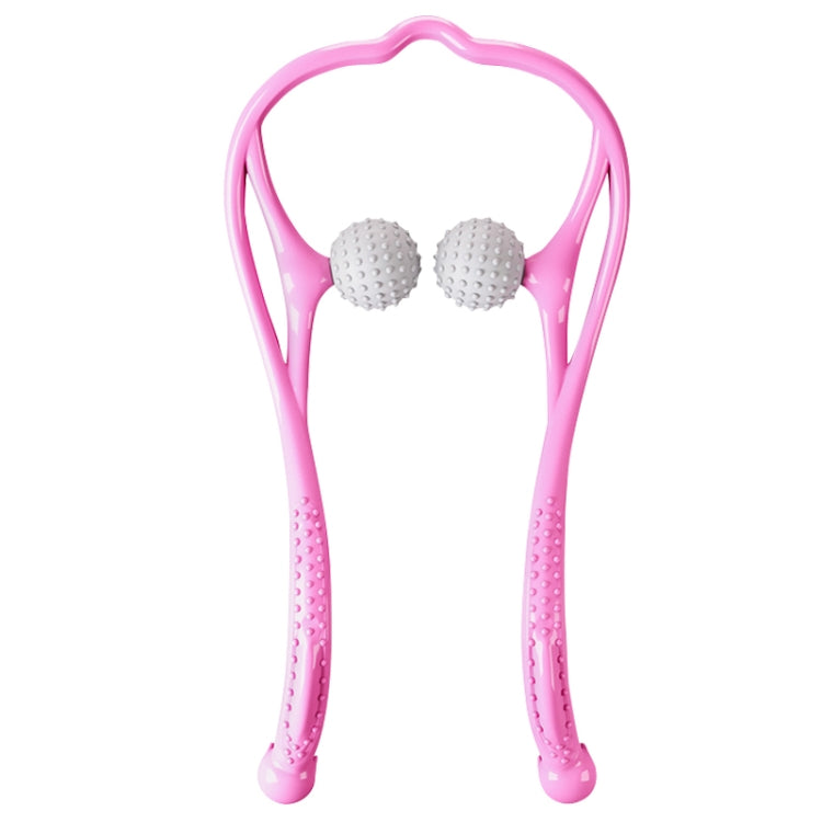 3 PCS Manual Cervical Massager Home Multi-Function Shoulder And Neck Massage Roller, Shape: Ordinary Pink