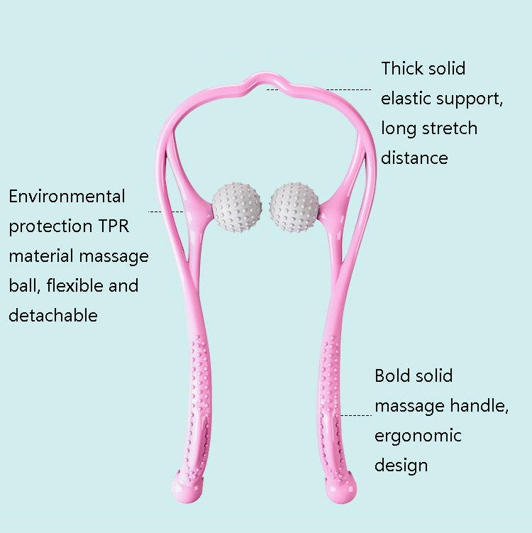3 PCS Manual Cervical Massager Home Multi-Function Shoulder And Neck Massage Roller, Shape: Ordinary Pink