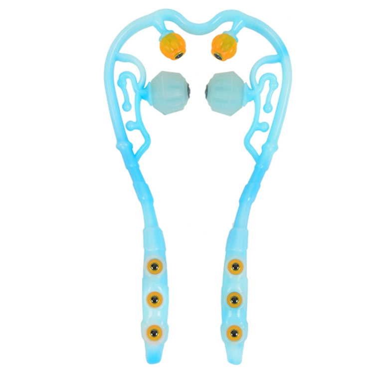 3 PCS Manual Cervical Massager Home Multi-Function Shoulder And Neck Massage Roller, Shape: Strengthen Magnetic Therapy Blue