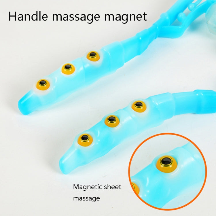 3 PCS Manual Cervical Massager Home Multi-Function Shoulder And Neck Massage Roller, Shape: Strengthen Magnetic Therapy Blue