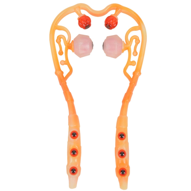 3 PCS Manual Cervical Massager Home Multi-Function Shoulder And Neck Massage Roller, Shape: Strengthen Magnetic Therapy Orange