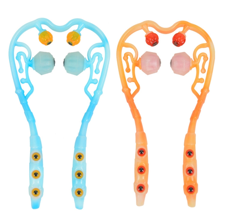 3 PCS Manual Cervical Massager Home Multi-Function Shoulder And Neck Massage Roller, Shape: Strengthen Magnetic Therapy Orange