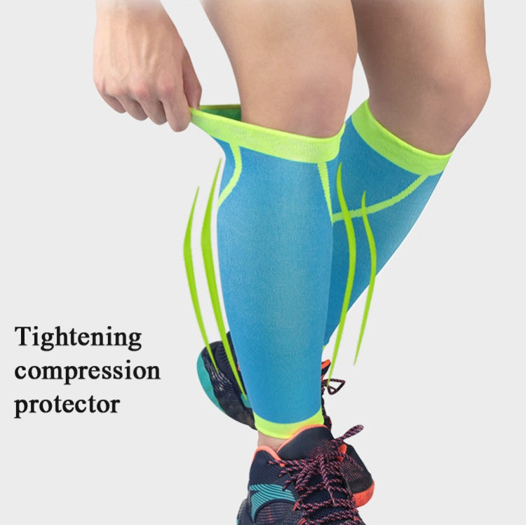 A Pairs Sports Calf Cover Knitted Breathable Compression Leg Socks Basketball Football Running Protective Gear, Specification: M (Black + Red)