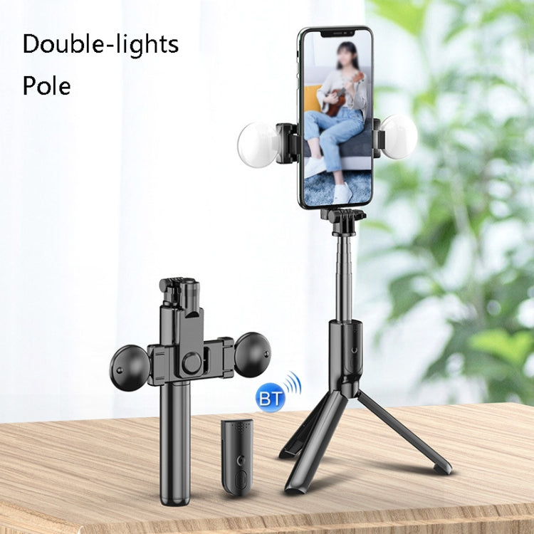R9 Desktop Live Broadcast Photo Bluetooth Connection Bracket Rotatable Universal Tripod, Style: Double-lights Pole