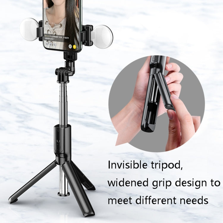 R9 Desktop Live Broadcast Photo Bluetooth Connection Bracket Rotatable Universal Tripod, Style: Double-lights Pole