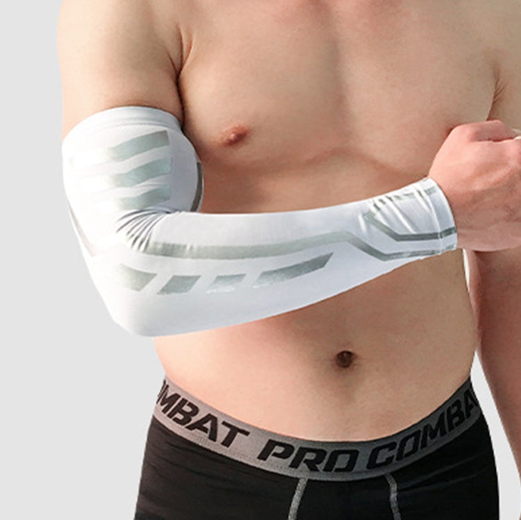 A Pair Sports Wrist Guard Arm Sleeve Outdoor Basketball Badminton Fitness Running Sports Protective Gear, Specification:  XL  (White)