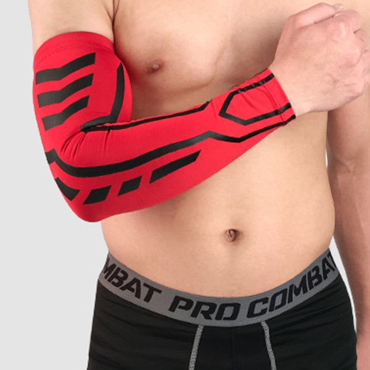 A Pair Sports Wrist Guard Arm Sleeve Outdoor Basketball Badminton Fitness Running Sports Protective Gear, Specification:  L (Red)