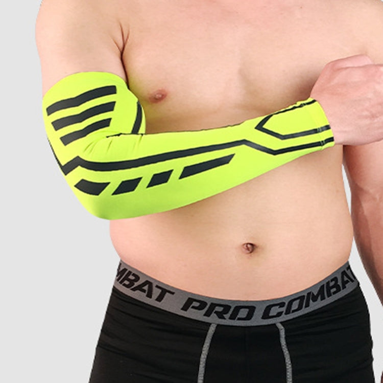 A Pair Sports Wrist Guard Arm Sleeve Outdoor Basketball Badminton Fitness Running Sports Protective Gear, Specification:  M (Fluorescent Green)