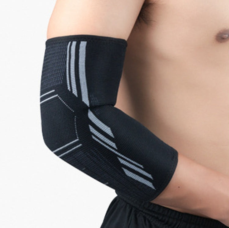 A Pair Sports Elbow Pads Breathable Pressurized Arm Guards Basketball Tennis Badminton Elbow Protectors, Size:  L (Black Gray)