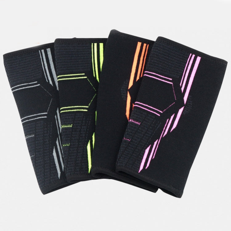 A Pair Sports Elbow Pads Breathable Pressurized Arm Guards Basketball Tennis Badminton Elbow Protectors, Size:  L (Black Orange)