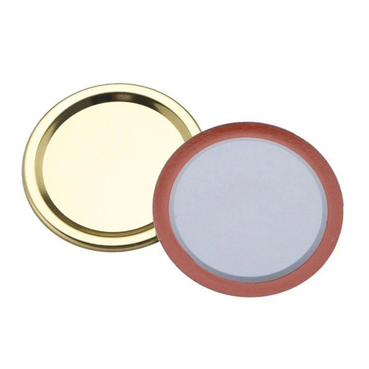 30 PCS Mason Can Cover Straw Tube Tinplate Cover, Specification: 70mm Cover Gold