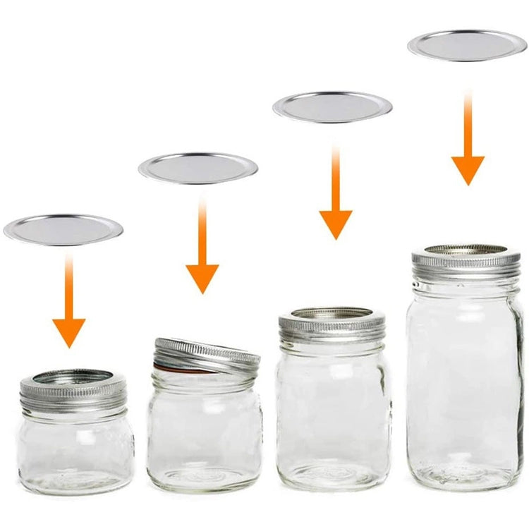 30 PCS Mason Can Cover Straw Tube Tinplate Cover, Specification: 86mm Cover Silver