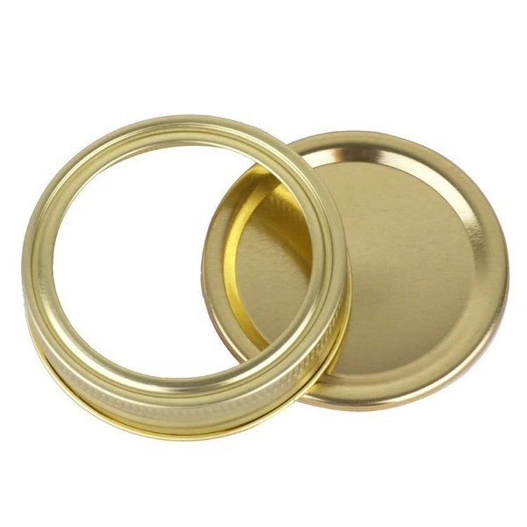 30 PCS Mason Can Cover Straw Tube Tinplate Cover, Specification: 86mm Cover Gold