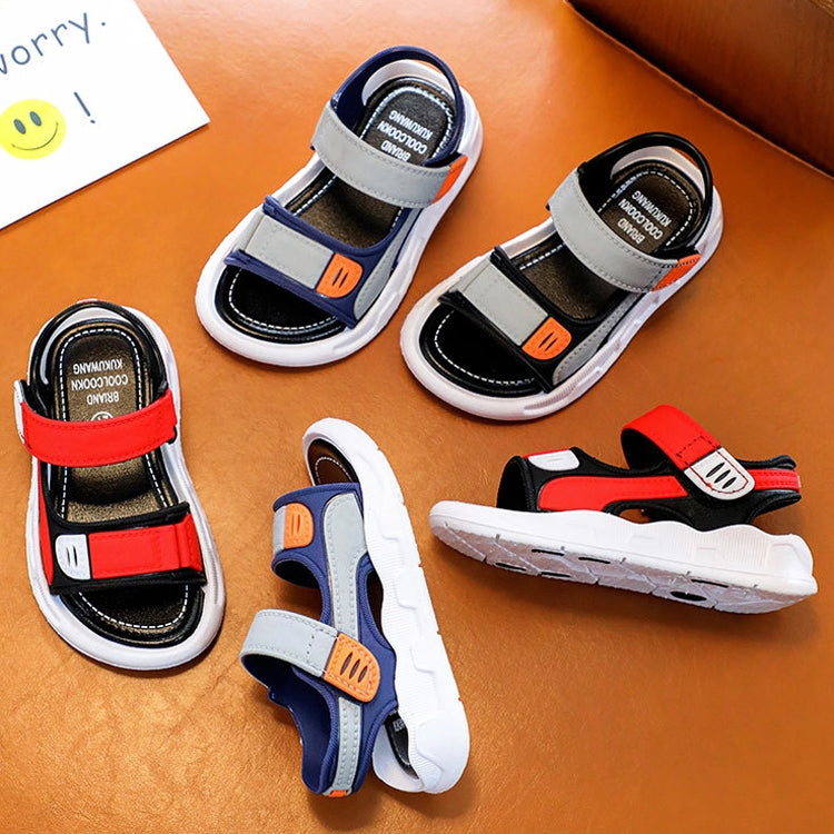 2 Pairs Children Sandals Anti-Skid Soft Bottom Children Beach Shoes, Size: 22 Inner Length 15cm