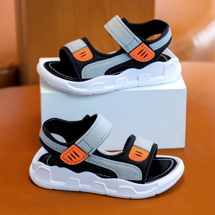 2 Pairs Children Sandals Anti-Skid Soft Bottom Children Beach Shoes, Size: 30 Inner Length 19cm(Black)