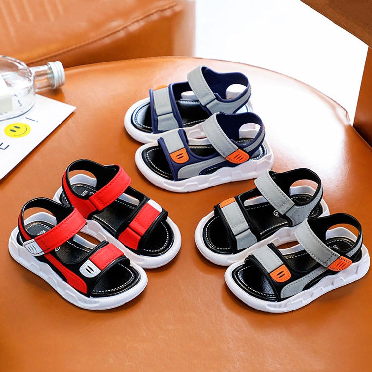 2 Pairs Children Sandals Anti-Skid Soft Bottom Children Beach Shoes, Size: 32 Inner Length 20cm(Red)