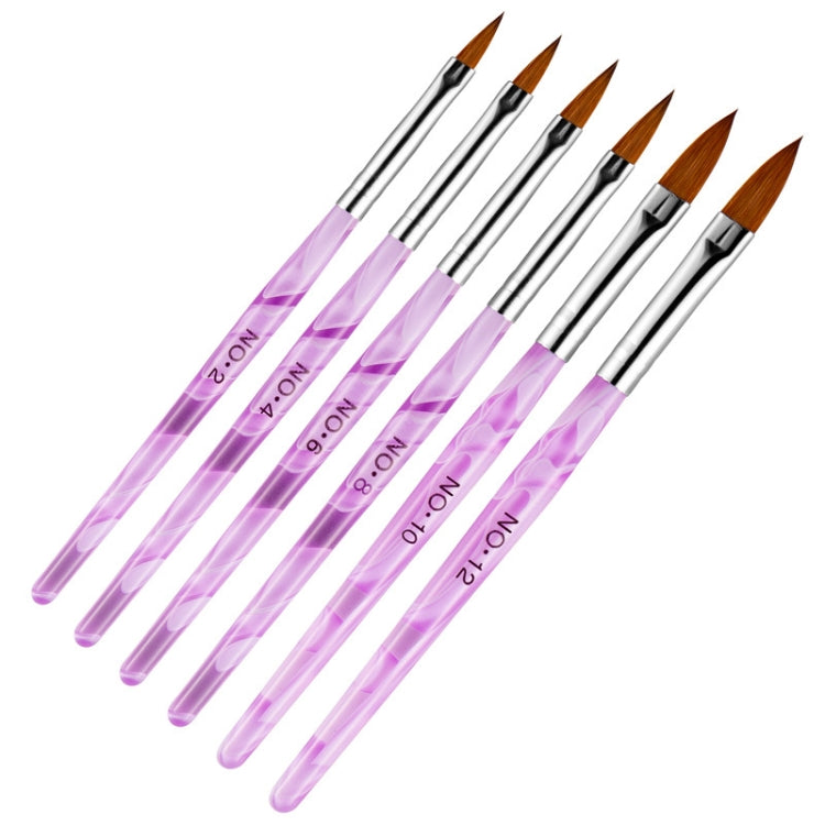 2 Sets Acrylic Crystal Pen Drawing Pen Nail Brush Set(Purple)