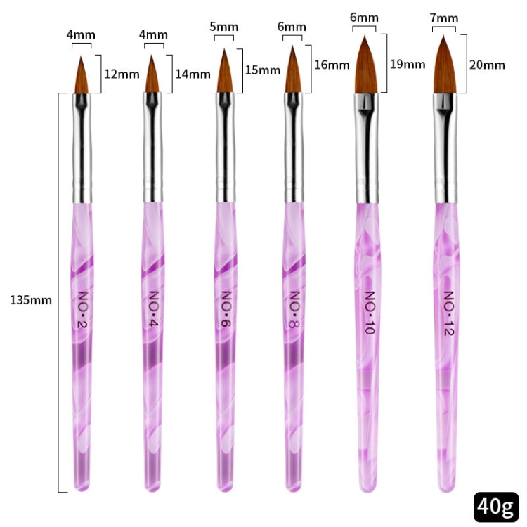 2 Sets Acrylic Crystal Pen Drawing Pen Nail Brush Set(Purple)