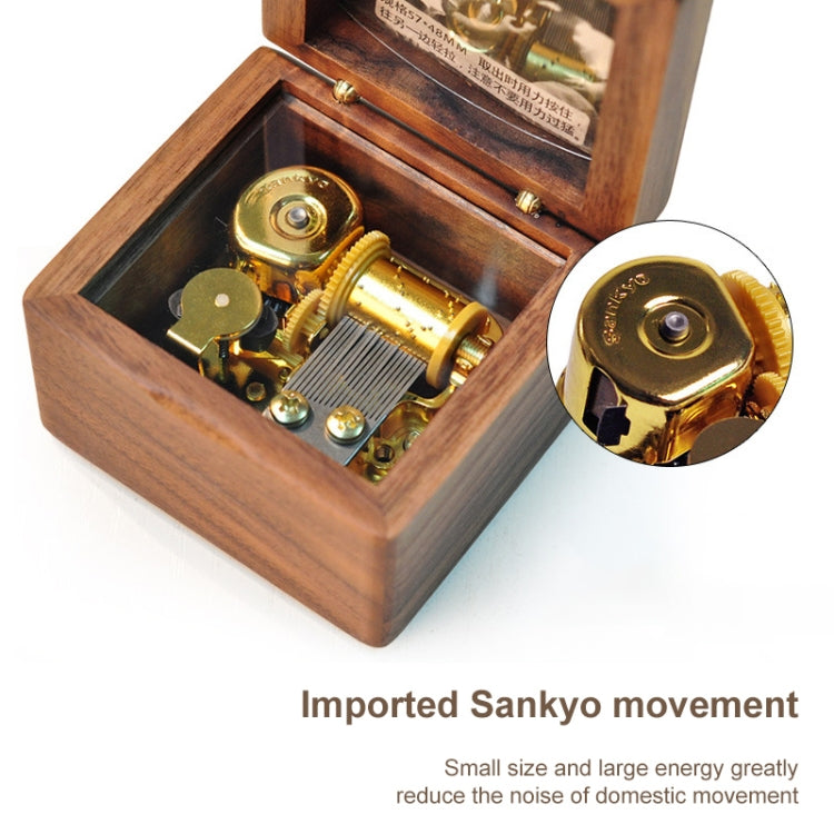 Frame Style Music Box Wooden Music Box Novelty Valentine Day Gift,Style: Maple Gold-Plated Movement