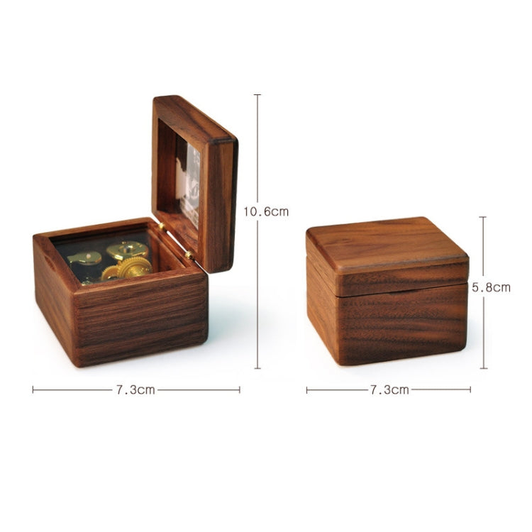 Frame Style Music Box Wooden Music Box Novelty Valentine Day Gift,Style: Maple Red-Bronze Movement